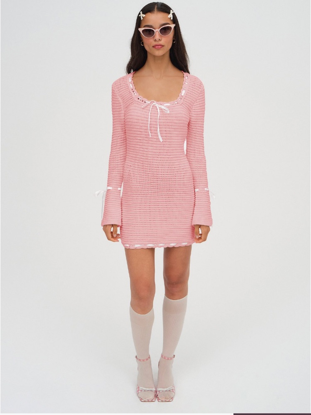 Pink Knit Sweater Dress - Picture 4 of 11